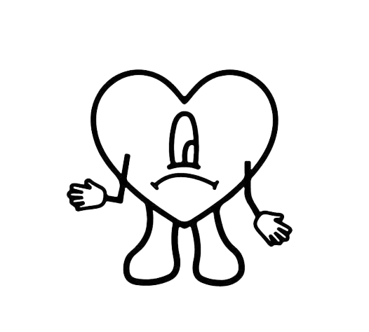 bad bunny heart simple white png