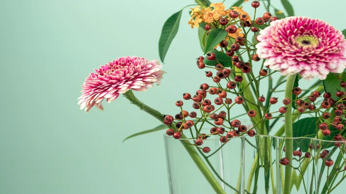 pink and green background wallpaper flowers