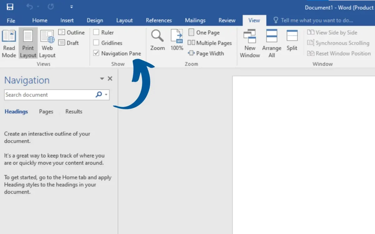 document map pane microsoft office