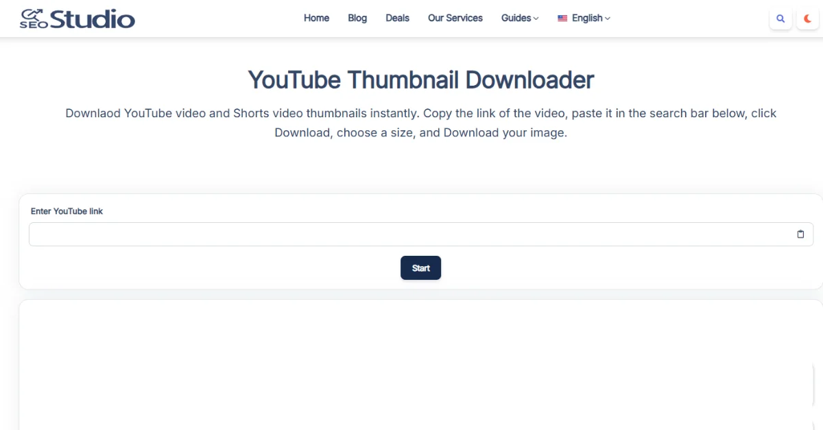 Online YouTube Thumbnail Downloader