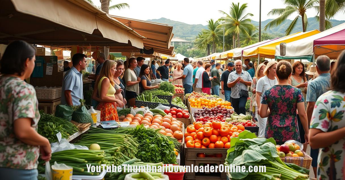 Fresh produce at a local farmers market in Hawaii supporting sustainable agriculture