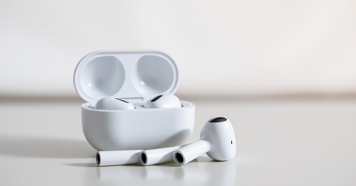Apple AirPods Pro (2nd Generation) earbuds with their USB-C MagSafe charging case.