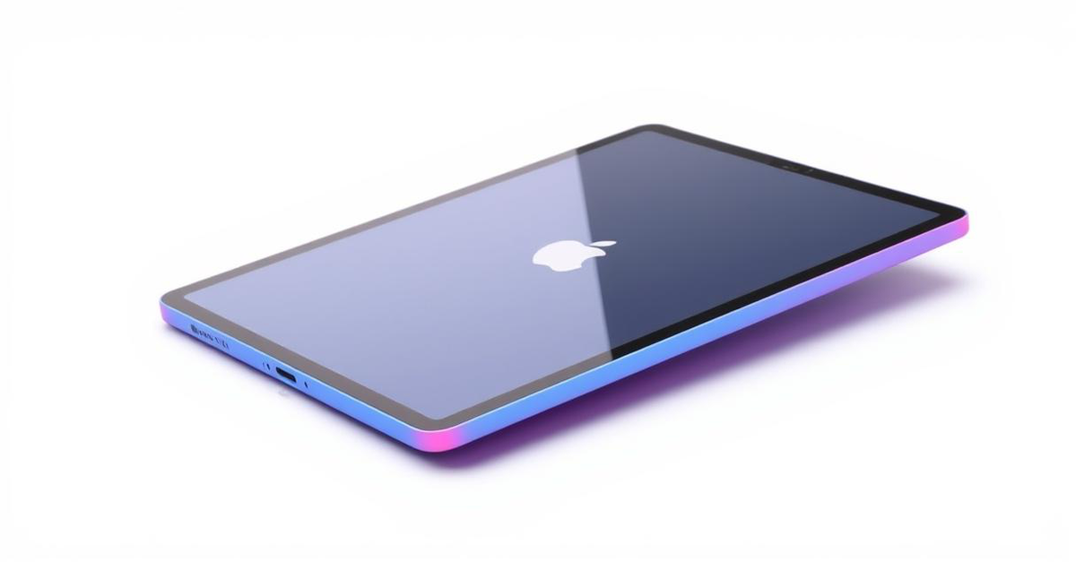 A vibrant blue Apple iPad (10th Generation) displayed on a minimalistic surface.