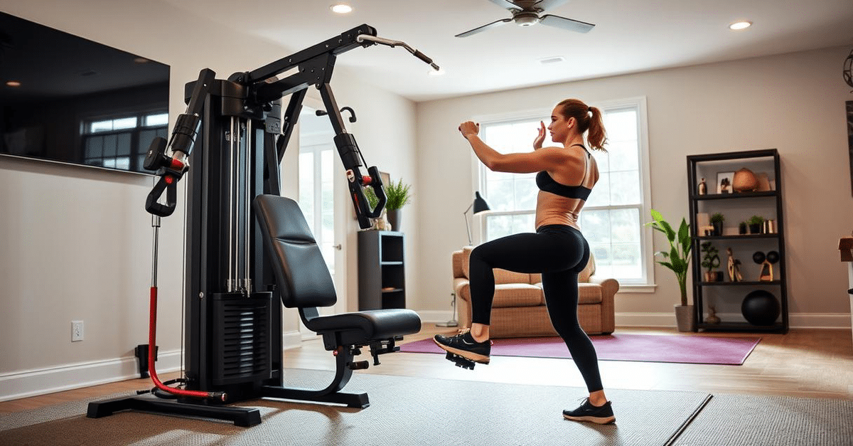 The Marcy 150-lb MWM-990 Home Gym, a traditional multi-station gym with a 150-pound weight stack.