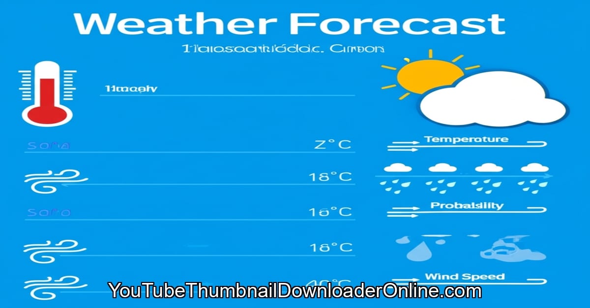 Weather forecast icon and text overlay - Pronóstico del tiempo hoy