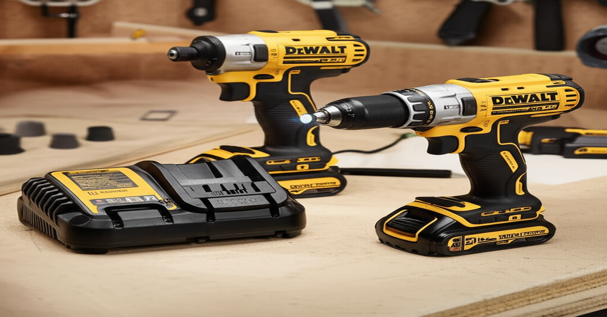 The DEWALT 20V MAX XR Cordless Drill Combo Kit including a drill and an impact driver.