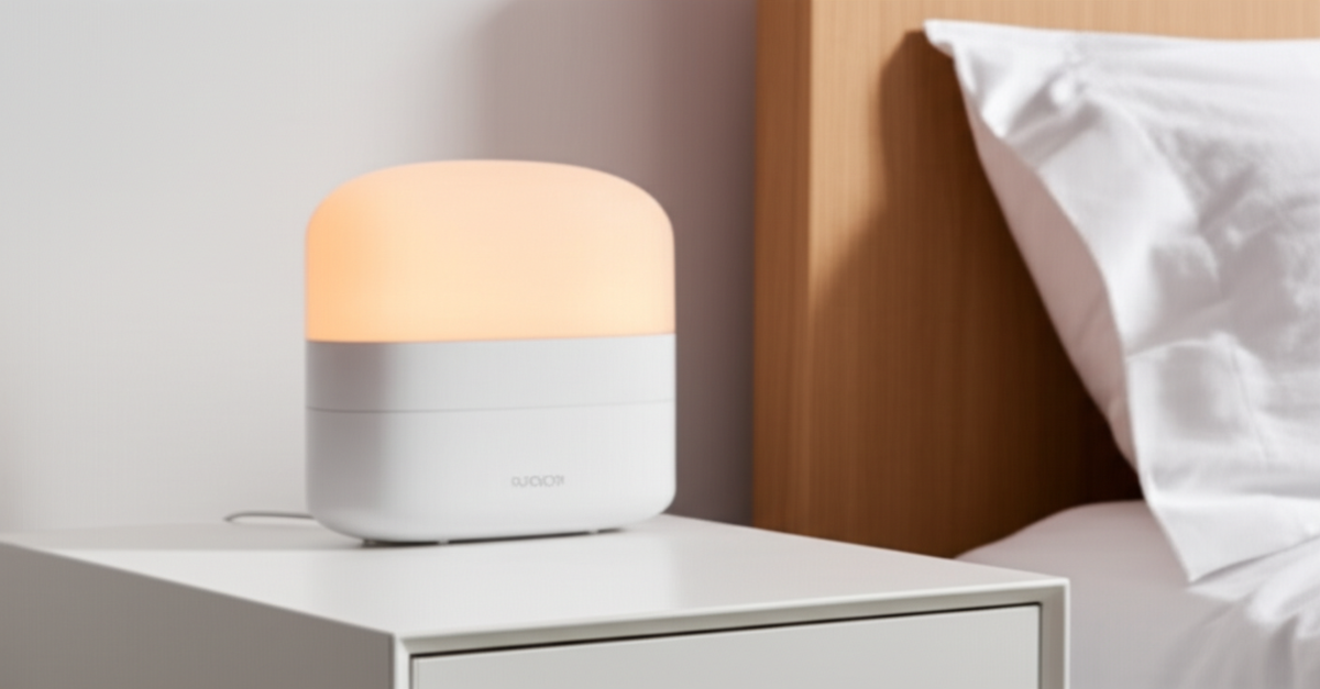 The Hatch Restore 2, a modern smart sleep aid with a minimalist design.