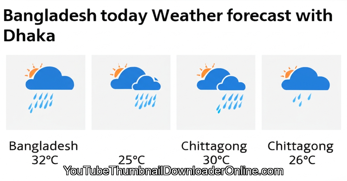 আজকের আবহাওয়া লাইভ তাপমাত্রা ও বিস্তারিত পূর্বাভাসের গ্রাফিক্যাল উপস্থাপনা
